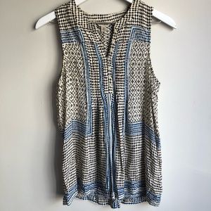 Lucky Brand Printed Sleeveless Tank Top Size XS